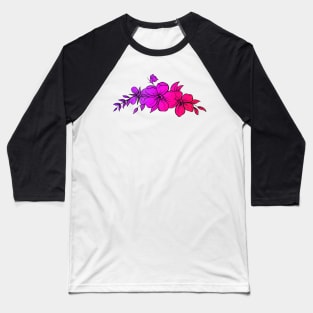 Purple Pink Rainbow Flower Baseball T-Shirt